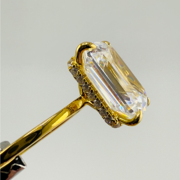 Tanzanite CZ Emerald Cut 4 Karat Solitare Ring .925 Siver Size 7 NEW - Picture 12 of 17